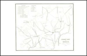 1813 Hertfordshire Large Engraved Roman Map by Thomas Leman (HC2)