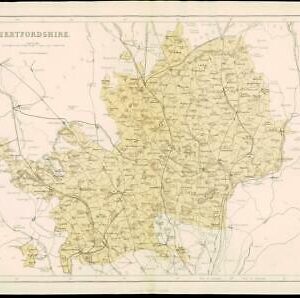 1865 - Original Antique Map of "HERTFORDSHIRE" by W Hughes (NG25)