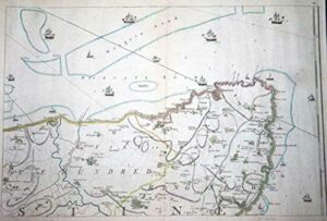 1769 - Large Antique Map of MARGATE & RAMSGATE KENT by Andrews & Dury (LM4) 1