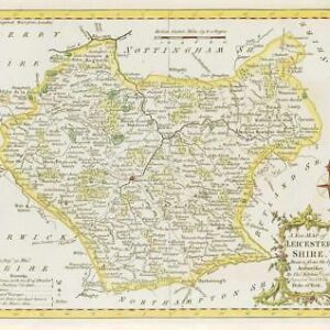 1764 Original Antique Map - LEICESTERSHIRE by Thomas KITCHIN Hand coloured (22)