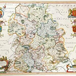 c1646 - Antique large Decorative Map of SHROPSHIRE SALOPIENSIS  by BLAEU (LM7)