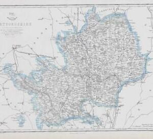1863 Large Antique Map HERTFORDSHIRE by Weller (DA91)