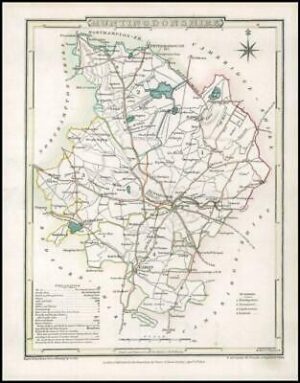 1806 Original Antique Map of HUNTINGDONSHIRE by J Roper   (LSM5)