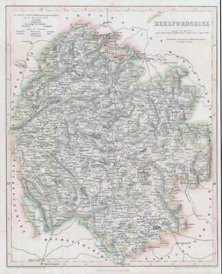 1842 Engraved Map of HEREFORDSHIRE by Fisher (FM2/14)