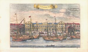 1755 Original Engraved Map London THE CUSTOM HOUSE by Stow (ST27)