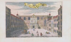 1755 Original Engraved Map London THE PROSPECT OF GUILDHALL by Stow (ST29)