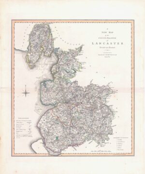 1801 Large Antique Map LANCASTER LANCASHIRE by C Smith (SM2/21)
