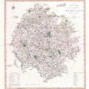 1801 Large Antique Map HEREFORDSHIRE by C Smith (SM2/26)