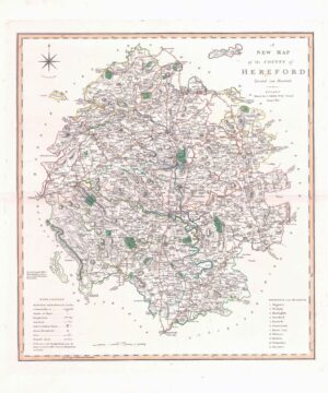1801 Large Antique Map HEREFORDSHIRE by C Smith (SM2/26)