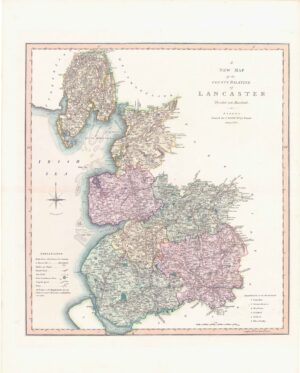1804 Large Antique Map LANCASTER LANCASHIRE by C Smith (SM2/22)