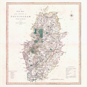 1801 Large Antique Map NOTTINGHAMSHIRE by C Smith (SM2/36)