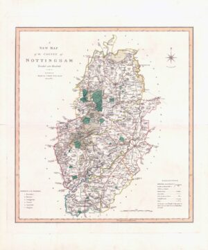1801 Large Antique Map NOTTINGHAMSHIRE by C Smith (SM2/36)