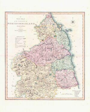 1804 Large Antique Map NORTHUMBERLAND by C Smith (SM2/38)