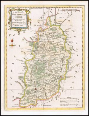 1764 Antique Map of NOTTINGHAMSHIRE by Thomas Kitchin (KCM5)