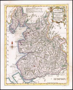 1764 Antique Map of LANCASHIRE by Thomas Kitchin (KCM28)