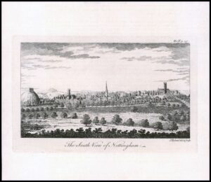 1764 Original Antique Print SOUTH VIEW NOTTINGHAM (DOD2/25)