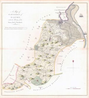 1778 HASTED KENT Map HUNDRED of EASTRY Sandwich Eastry Waldershare Ham(H4-38)
