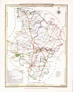 1816 Original Antique Map HUNTINGDONSHIRE original colour (ET-19)