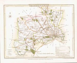 1816 Original Antique Map MIDDLESEX original colour (ET-25)