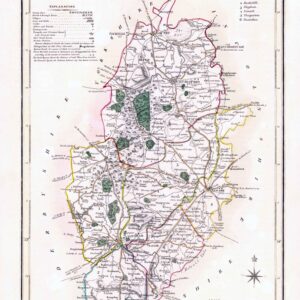 1816 Original Antique Map NOTTINGHAMSHIRE original colour (ET-30)