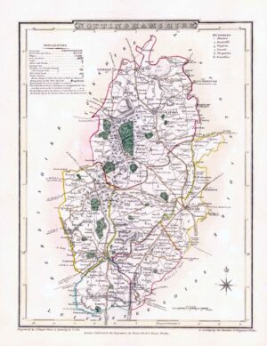 1816 Original Antique Map NOTTINGHAMSHIRE original colour (ET-30)