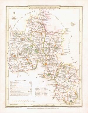 1816 Original Antique Map OXFORDSHIRE original colour (ET-31)