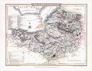 1816 Original Antique Map SOMERSETSHIRE original colour (ET-34)