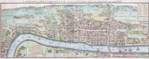 1789 LONDON AND WESTMINSTER London Plan QUEEN ELIZABETH 1563 Wallis (LM22-1)