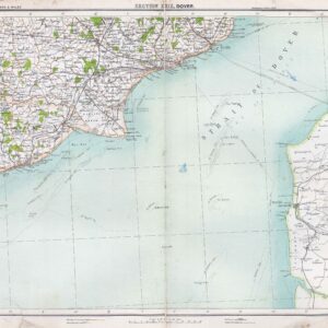 c1912 PHOTO RELIEF MAP Print KENT DOVER Straits  (BM4-3)