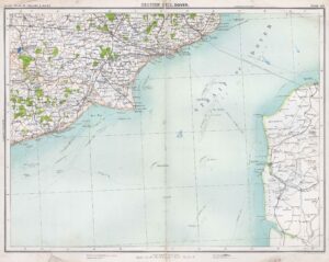 c1912 PHOTO RELIEF MAP Print KENT DOVER Straits  (BM4-3)