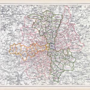 1912 LONDON-POSTAL DISTRICTS Middlesex Surrey Essex Bacon (BLS-9)