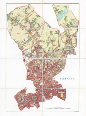 1877 Large London Map of FINSBURY Clerkenwell Islington Stoke Newington Highbury