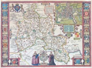 1627 OXFORDSHIRE DESCRIBED WITH YE CITIE John Speed Map Sudbury Humble