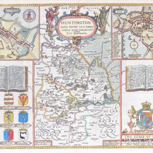 1676 Antique Map HUNTINGDONSHIRE Huntington John Speed Bassett Chiswell (LM24)