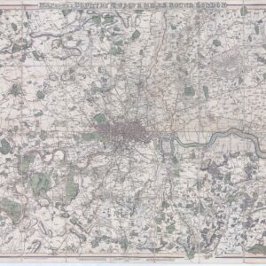 1824 MAP OF THE COUNTRY TWELVE MILES ROUND LONDON Folding Gardner Smith