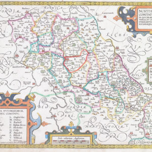 c1670 NORTHAMPTONIAE COMITATUS DESCRIPTIO Northamptonshire Map Smith