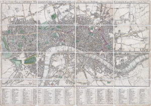 1792 POCKET PLAN OF LONDON WESTMINSTER SOUTHWARK Folding Map by Darton