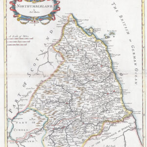 1695 1st Edition NORTHUMBERLAND antique Map by Robert Morden (LM30-24)