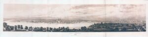 1821 LONDON AND WESTMINSTER 1669 Antique Panoramic Aquatint by J Mawman