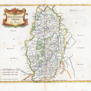1695 1st Edition NOTTINGHAMSHIRE original antique Map by Robert Morden (LM31-9)