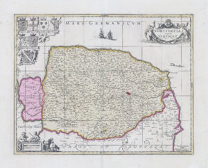 c1715 NORTFOLCIA VERNACULE NORFOLKE Norfolk Map by Schenk & Valk (LM32-57)