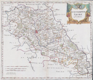 1695 1st Issue NORTHAMPTONSHIRE original antique Map Robert Morden (LM32-55)