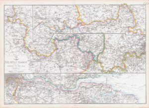 1863 THE RIVER THAMES FROM ITS SOURCE TO THE SEA Map WELLER (LM33-8)