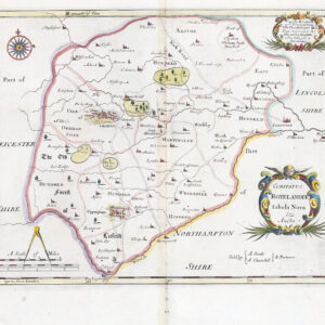 1695 RUTLAND Original Antique Map by Morden 1st Issue (LM30-29)