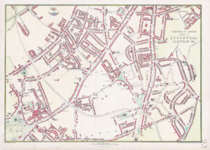 1863 Antique Map London Suburbs STOCKWELL CLAPHAM BRIXTON by Weller