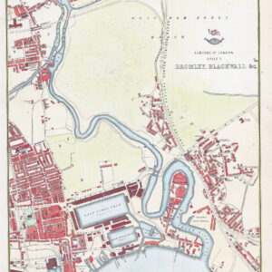 1863 Antique Map London BROMLEY BLACKWALL EAST INDIA DOCK CANNING TOWN