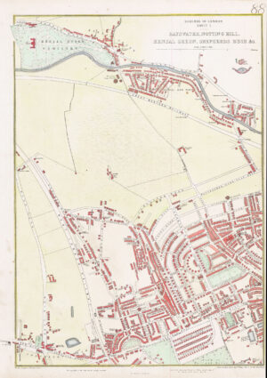 1863 Antique Map London BAYSWATER NOTTING HILL KENSAL GREEN SHEPHERDS BUSH