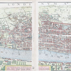 1860/63 Antique Map London in the REIGN OF QUEEN ELIZABETH 1st CIVITAS LONDINUM