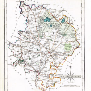 1787 Original Antique Map of HUNTINGDONSHIRE by John Cary (CM3/18)