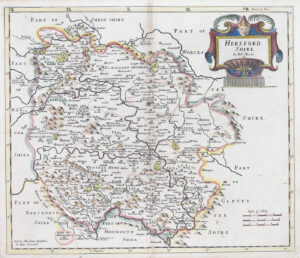 1695 Original Antique Map of HEREFORDSHIRE by Robert Morden 1st Issue